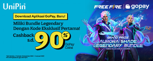 Desember – Miliki Bundle Legendary Dengan Kode Eksklusif Pertama! Top up Diamonds Free Fire Pakai GoPay Cashback 90% GoPay Coins
